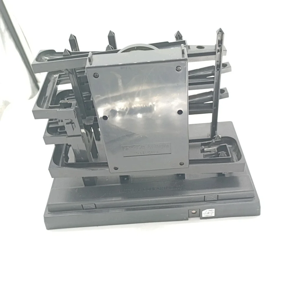 Can You Imagine Time Machine Kinetic Marble Clock Black with Dust Cover READ